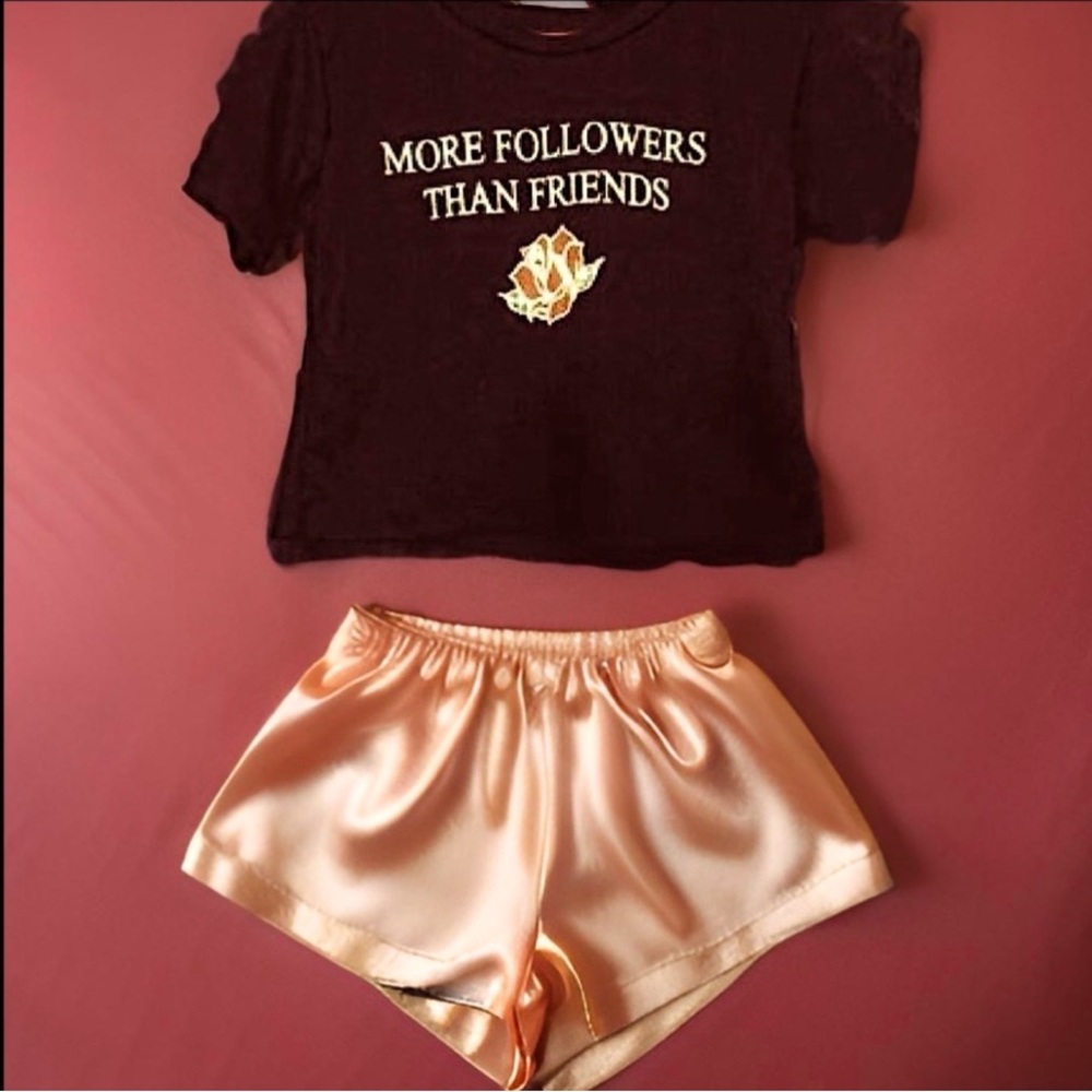 More Followers Than Friends Rose Crop Top